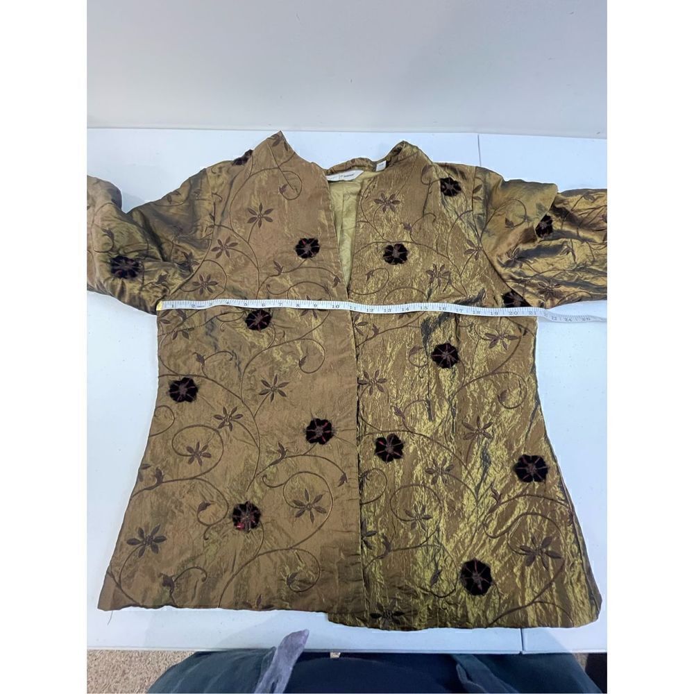 Avenuewomen’s Open Jacket Embroidered Satin Flowers 14/16 — image 3 of 8